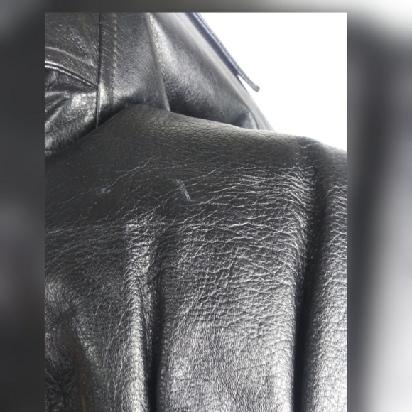 Guess black genuine leather zip up jacket - Picture 8 of 8